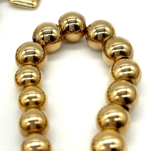 NWT Ralph Lauren Dangle Earrings & Gold Tone Graduated Bead Toggle Necklace 17" - Picture 10 of 15